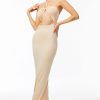 Best * Solado Cut Out Off Shoulder Halter Neck Maxi Dress Beige