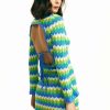 Best * Solado Open Back Stripe Print Long Sleeve Knitted Sweater Dress