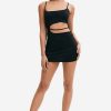 Best * Solado Cut Out Solid Cami Mini Dress Black