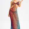 Wholesale * Solado Gradient Cut Out Plunging Neck Backless Maxi Dress Without Panty Chocolate