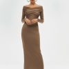 Hot * Solado Off Shoulder Cross Wrap Long Sleeve Maxi Dress Peru