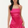 Clearance * Solado Satin Double Strap Backless Mini Dress