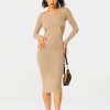 Wholesale * Solado Cut Out Open Back Bodycon Midi Dress With Camisole Tan