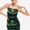 Wholesale * Solado Abstract Print Mesh Ruched Mini Dress