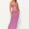 Wholesale * Solado Cut Out Ruched Bodycon Tube Maxi Dress Orchid