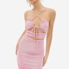 Online * Solado Cut Out Tie Detail Backless Mini Dress Pink