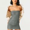 Wholesale * Solado Off Shoulder Swirl Textured Bodycon Mini Dress Gray