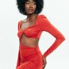 Wholesale * Solado Cut Out Twist Front Backless Mini Dress Orangered