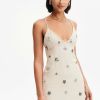 Wholesale * Solado Diamante Plunging Neck Backless Mini Dress Khaki