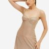 New * Solado Glitter Backless Rhinestone Decor Mini Dress Khaki