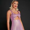 Clearance * Solado Cut Out Backless Bodycon Glitter Mini Dress Pink