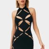 Hot * Solado Halter Neck Cut Out Backless Bodycon Dress Black