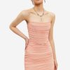 Best * Solado Off Shoulder Mesh Boning Tube Bodycon Dress Pink