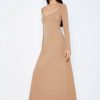 Wholesale * Solado U Neck Colorblock Stripe Knitted Maxi Dress Wheat