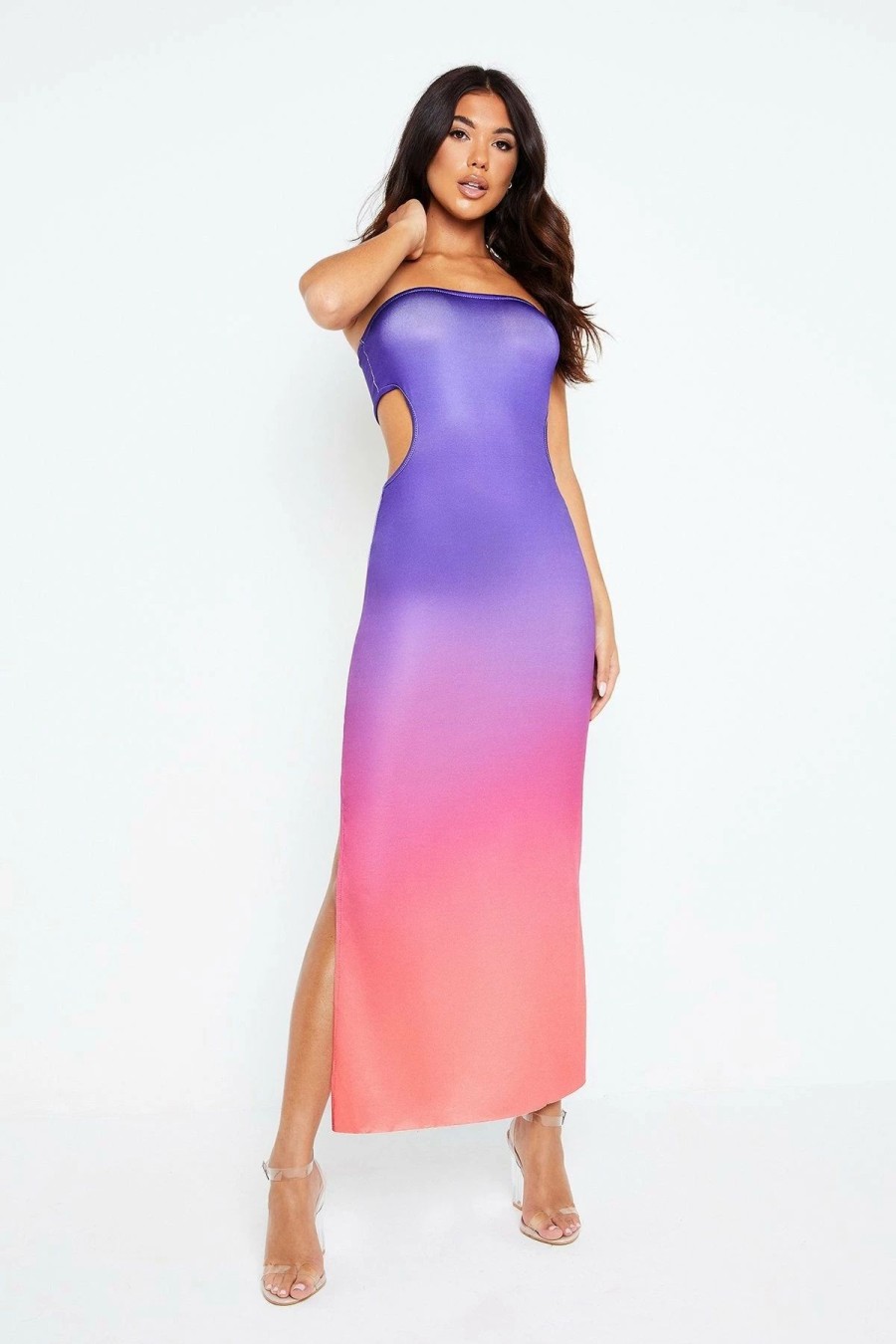 Best * Solado Gradient Cut Out Split Hem Tube Maxi Dress Mediumpurple