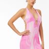 Online * Solado Abstract Print Cut Out Open Back Mini Dress Pink