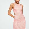 Online * Solado Floral Print Cut Out Sleeveless Mini Dress Pink