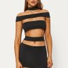 Clearance * Solado Cut Out Cold Shoulder Bodycon Mini Dress Black