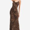 Wholesale * Solado Leopard Print Floor Length Maxi Dress Brown