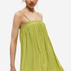 New * Solado Double Strap Solid Cami Mini Dress Yellowgreen