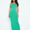 Hot * Solado Cowl Neck Open Back Bodycon Maxi Dress Mediumspringgreen