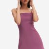 Clearance * Solado Split Hem Zip Back Solid Cami Dress