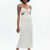 Best * Solado Satin Cut Out Maxi Cami Dress Lightgray