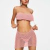 Online * Solado Crochet Open Back Tie Detail Mini Dress Pink